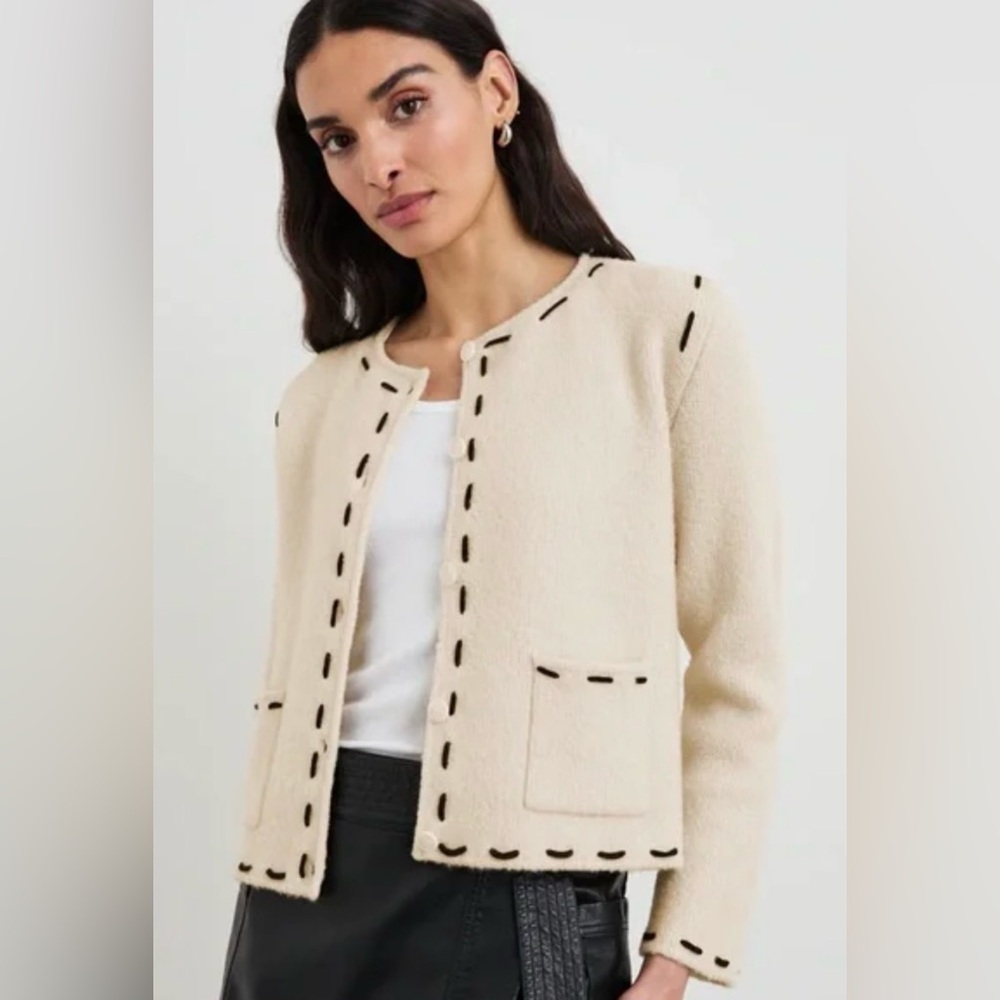 Rails Cream Cardigan with Black Accents